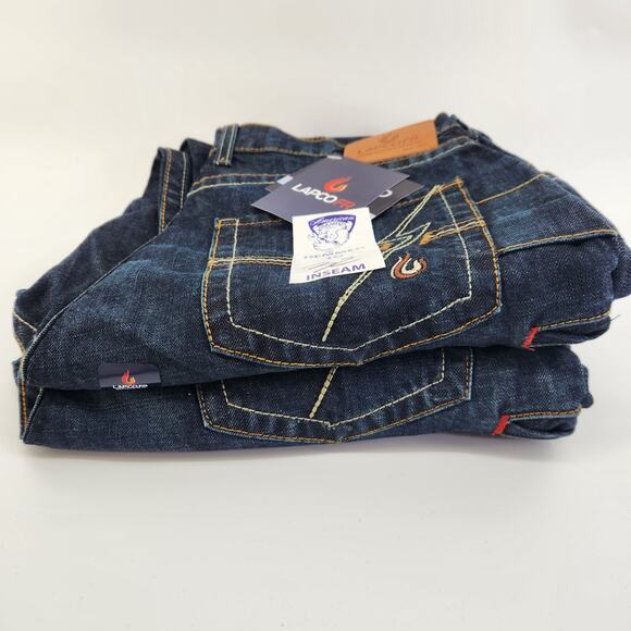 NWT LAPCO FR Men's 35x32 (2-Pack) Utility Jeans 100% Cotton (2 for Less than 1) - Picture 1 of 7